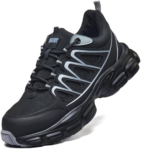 Hogent Steel Toe Shoes for Men Women - Non Slip & Lightweight Work Shoes