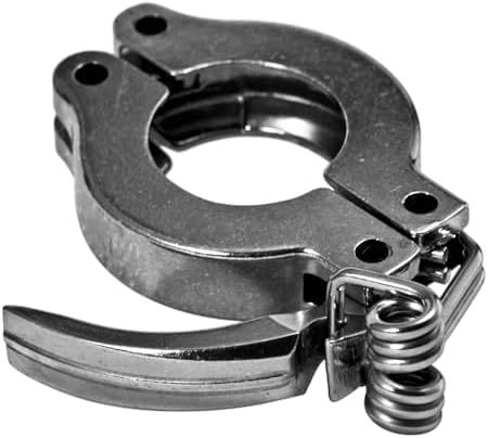 KF-50 Hinged Spring Clamp, DN 50 Rapid Fastening Clamp Quick-Release Clamping Ring for Elastomer Seal, Pressure Spring Toggle, Alumium (KF 50)
