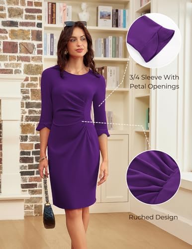 GRACE KARIN Work Dresses for Women 3/4 Sleeve Sheath Business Dress
