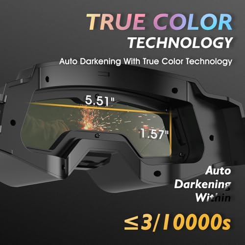 TOOLIOM Auto-Darkening Welding Goggles with LED Light