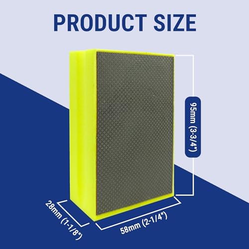 Diamond Hand Polishing Pad Diamond Sanding Block Foam Backed Diamond Sponge Sanding Pads for Wet or Dry Grinding polishing for Granite Marble Stone Tile Glass Ceramic (1, 400# Square)