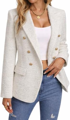 Mina Self 2026 Women's Fall Tweed Blazer Plaid Jacket Business Casual Coat