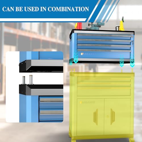 LARBANKE Portable 4-Drawer Tool Chest with Lock & Keys,Tool Box with Handle