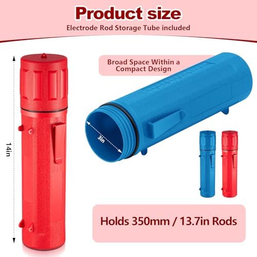 Zonon 4 Pcs Welding Rod Storage Tube 14 Inch Tig Rod Holder, Red, Blue