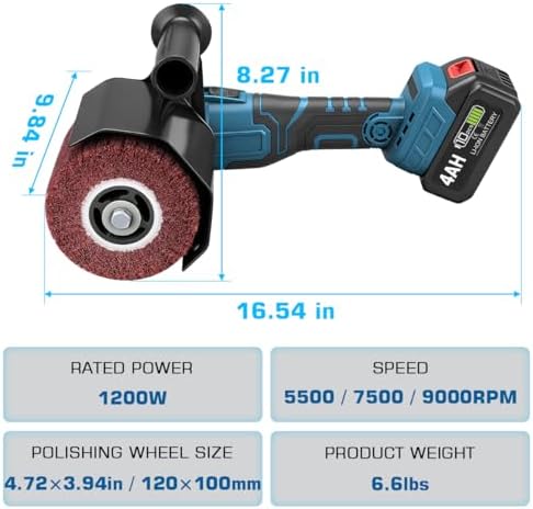 3IN1 Cordless Burnishing Polishing Machine, Buffer Polisher & Angle Grinder