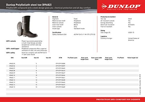 Dunlop Goliath Steel Toe - Waterproof Work Boots for Men & Women - Safety Boots Made from PVC - Rubber Boots with Chemical Protection - Black - Size 14