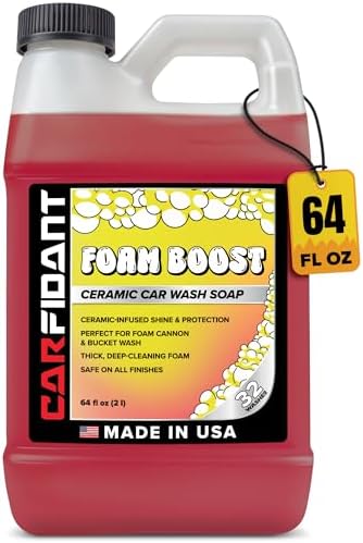 Carfidant Foam Boost Off-Road & ATV Wash Soap – Heavy Duty pH-Balanced Car Wash for Trucks, UTVs, RVs & Dirt Bikes – Quick Rinse, No Residue – Works with Foam Cannons, Guns & Buckets – 64 fl. Oz.