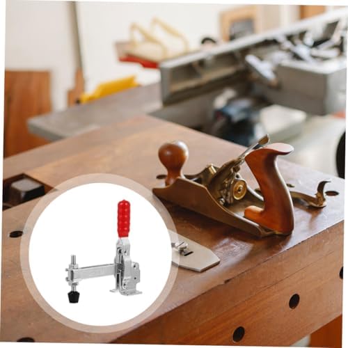 2pcs Welding Toggle Clamps with Rubber Tip, Iron Fixed Clamp for Woodworking and Welding Fixtures, Quick Release Workholding Device for Workshop Positioning
