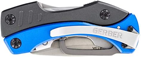 Gerber Crucial EDC Multitool Pliers and Pocket Knife with Pocket Clip, Blue