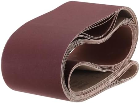 uxcell 10pcs 6" x 89" Sanding Belts 240 Grits Aluminum Oxide Abrasive Belt Sander Paper Sanding Papers for Metal Wood Grinding Polishing, Reddish Brown
