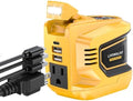 LIVOWALNY 220W-250W Power Inverter, Compatible with DeWALT 20V Battery, DC 20V to AC 110V-120V Portable Power Inverter, 1 AC Outlet, 2 USB Ports & 1 Type-C Port, Adjustable LED Work Light, (Tool Only)