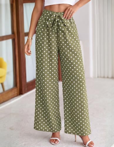 BTFBM Striped Palazzo Pants for Women Fall 2026 Wide Leg Dress Work Pants