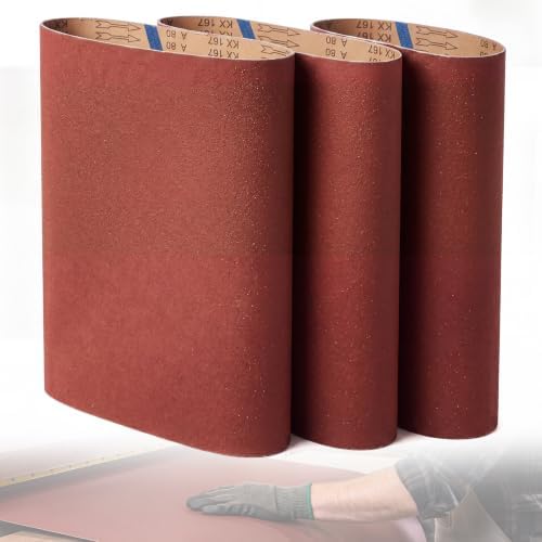 3 Pack 37" x 60" Wide Sanding Belts, 120 Grit Aluminum Oxide Sander Belts
