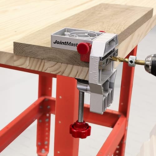 Milescraft 1334 Joint Master – Self-Clamping Aluminum Doweling Jig. Creates Edge, Corner, and Surface Joints. Includes Centering Spacers. For 1/4in, 5/16in, and 3/8in Dowel Pins