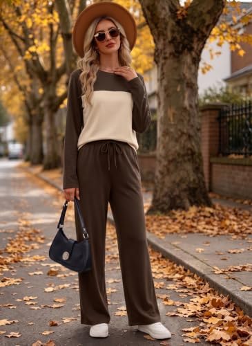 WIHOLL Two Piece Sets for Women Fall Outfits Casual Matching Lounge Sets