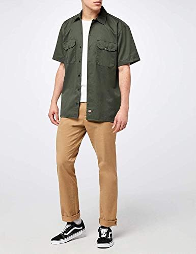 Dickies Men’s Short Sleeve Work Shirt – Durable Twill Button Down Shirts for Men, Lightweight Uniform for Daily Wear