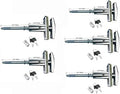 Dixie Narco T-Handle Replacement Whole Set Assembled with High Security Lock (Chrome Pack of 5, Assembled w/High Security Pagoda Lock)