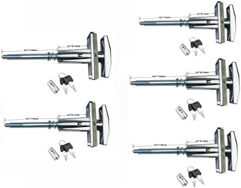Dixie Narco T-Handle Replacement Whole Set Assembled with High Security Lock (Chrome Pack of 5, Assembled w/High Security Pagoda Lock)