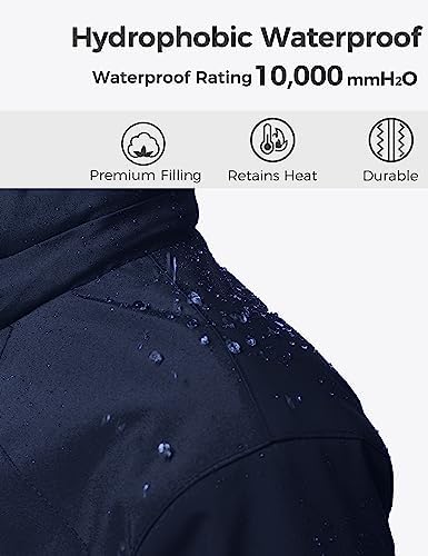 wantdo Boys' 3-in-1 Ski Jacket Fleece-Lined Winter Coat Hooded Raincoat
