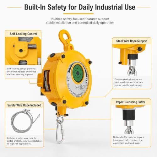Spring Balancer, 20-33lbs Retractable Spring Balancer with Hook, 5 Ft Adjustable Retractable Tool Fixture Holder for Assembly Lines, Automotive Processing, Accessory Welding, etc