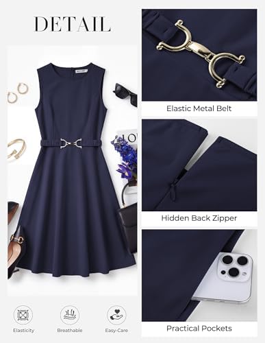 GRACE KARIN Work Business Midi Flowy Sleeveless Dresses for Women