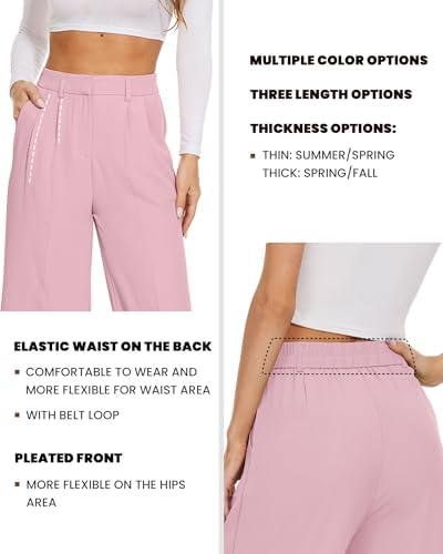 FUNYYZO Wide Leg Dress Pants for Women Work Slacks Business Casual Outfits