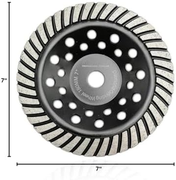 SHDIATOOL 7 Inch Turbo Row Diamond Grinding Cup Wheel for Concrete Granite Marble Masonry Brick Fits 7/8 Inch Arbor