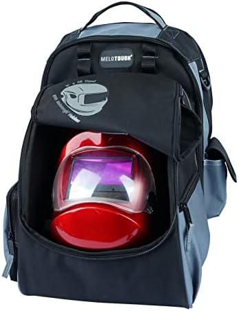 MELOTOUGH Backpack, Welding Bag for Tools and Helmet, Extreme Gear Pack, Large Capacity, Grey