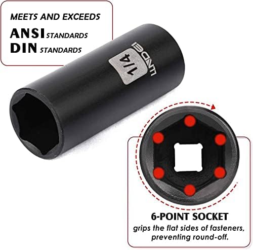 1/4" Drive Impact Socket Set, 52Pcs Ratchet Wrench Set, Metric and SAE | 4-14mm, 5/32"-9/16", 72-Tooth Ratchet, CR-V, Sockets Storage Kit, Mechanic Tool Set, Household Automotive Repair DIY Project