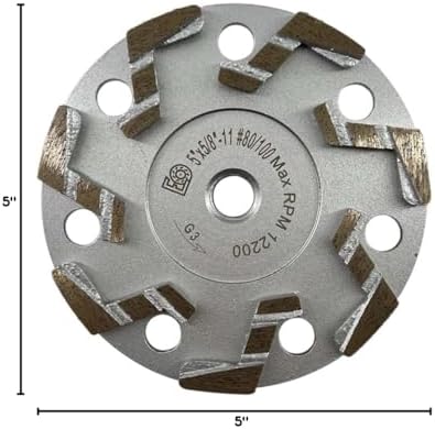 5" S Segment Grinding Wheels, #80/100 Grit, 5/8"-11 Threaded Arbor