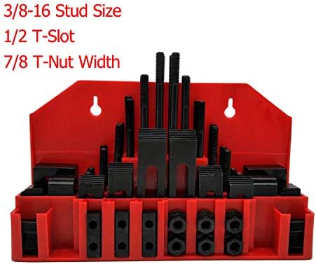 58Pc T-Slot Clamping Kit Mill Machinist Set Table Slots: 1/2"