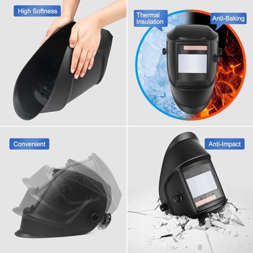 Welding Helmet True Color Auto Darkening Hood for TIG MIG ARC Welder Mask with Adjustable Shade Range 4/5-9/9-13…