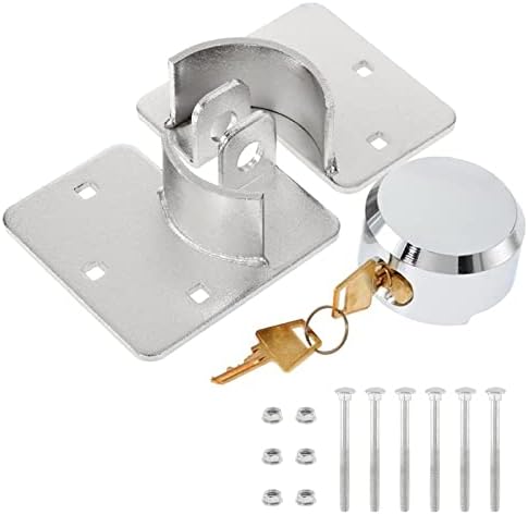 IRONWALLS Hidden Shackle Padlock with Key, 2.87”/73mm Steel Heavy Duty Door Lock Keyed Alike with Locking Hasp, 80mm Screws, Fits for Trailers, Trucks, Vehicles, Garage, Shipping Container