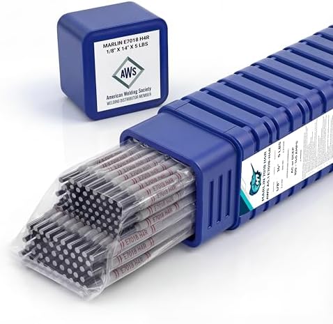 E7018 H4R Welding Rod 1/8”, 25 lb Pack, Premium Quality Low Hydrogen Carbon Steel Stick Electrode (SMAW), Vacuum Sealed & Waterproof Durable Packaging, Suitable for Stick Welding Tools