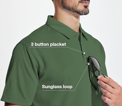 ZITY 5 Pack Polo Shirts for Men with Pocket Dry Quickly Short Sleeve Athletic Outdoor Work Collared Shirts
