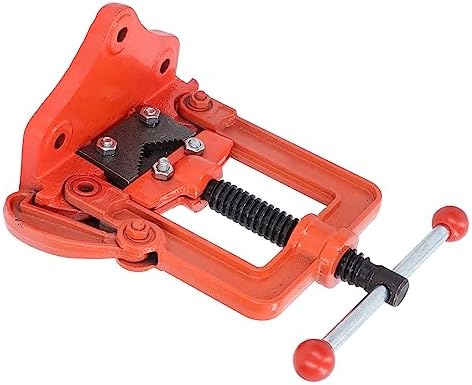 Bench Pipe Vice 2 Inch Capacity Heavy Duty Yoke Clamp Alloy Steel Construction for Threading Cutting Plumbing Workholding Tools