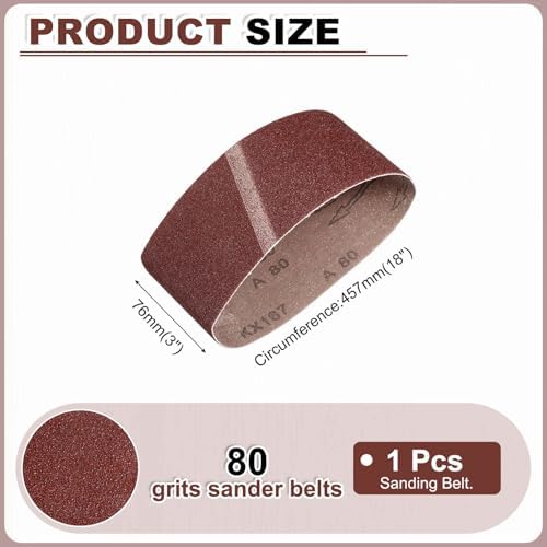 HARFINGTON 3 x 18 Inch Sanding Belts, 80 Grits Aluminum Oxide