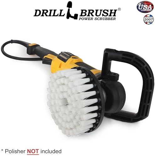 Carpet Cleaner Scrub Brush for Polisher - 7 Inch Soft White Drill Brush