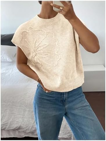 SOLY HUX Women's Short Sleeve Business Casual Sweater