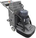 Concrete Floor Grinder Hand-Push Cement Ground Grinder Floor Polishing Machine 40L Dust-free Grinding Machine with 9-head Grinding Chassis, 220V 7.5KW