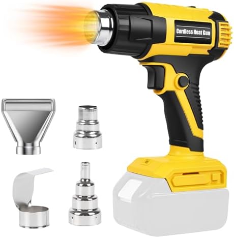 Cordless Heat Gun for Makita 18V Battery Users – Variable Temp 572°F, 1022°F, LED Light, 4 Nozzles, Hands-Free Lock | Ideal for Vinyl Wrap, Shrink Tubing & DIY Projects (Tool Only, Not by Makita)