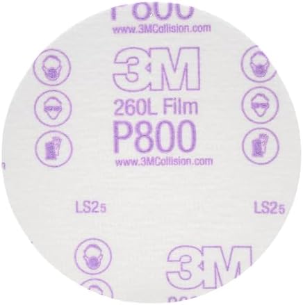 3M Hookit Finishing Film Abrasive Disc, 260L, 00954, 5 in, P800