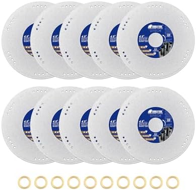 SHDIATOOL 4-1/2 Inch Diamond Metal Cutting Wheel 10PCS, Vacuum Brazed Cut Off & Grinding Disc for Angle Grinder, Cuts Rebar Steel Stainless Aluminum, 7/8" Arbor with Reducer Ring