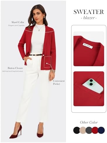 GRACE KARIN Womens Sweater Blazer Jackets Business Casual Work Cardigan