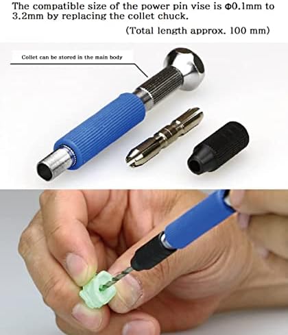 GodHand Power Pin Vise GH-PB-98ST, Spin Blade GH-SB-1-3 Set of 2 For Plastic Models With Original Stylus Ballpoint Touch Pen