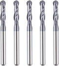 SpeTool 5Pcs Ball Nose Router Bits 1/8" Cutting Diameter Milling Tool HRC55, 1/8" Shank Up Cut Spiral CNC Tool