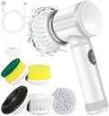 Electric Spin Scrubber, Cordless Cleaning Brush with 5 Heads