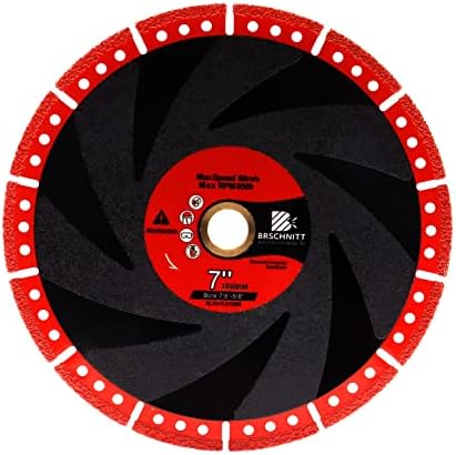 Metal Cutting Diamond Blade 7"- BRSCHNITT 180mm All-Purpose Diamond Saw Blade for Rebar Sheet Metal Angle Iron Stainless Steel Concrete.