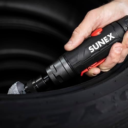 SUNEX Tools SX8202 0.5HP Tire Buffer with Adjustable Power, Lightweight Composite Body, Ergonomic Grip, 3600 RPM, Compact 9-Inch Design