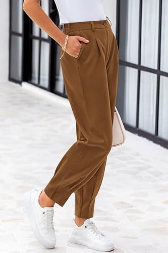 CFLONGE Womens Ankle Work Pants Trousers Casual Slacks